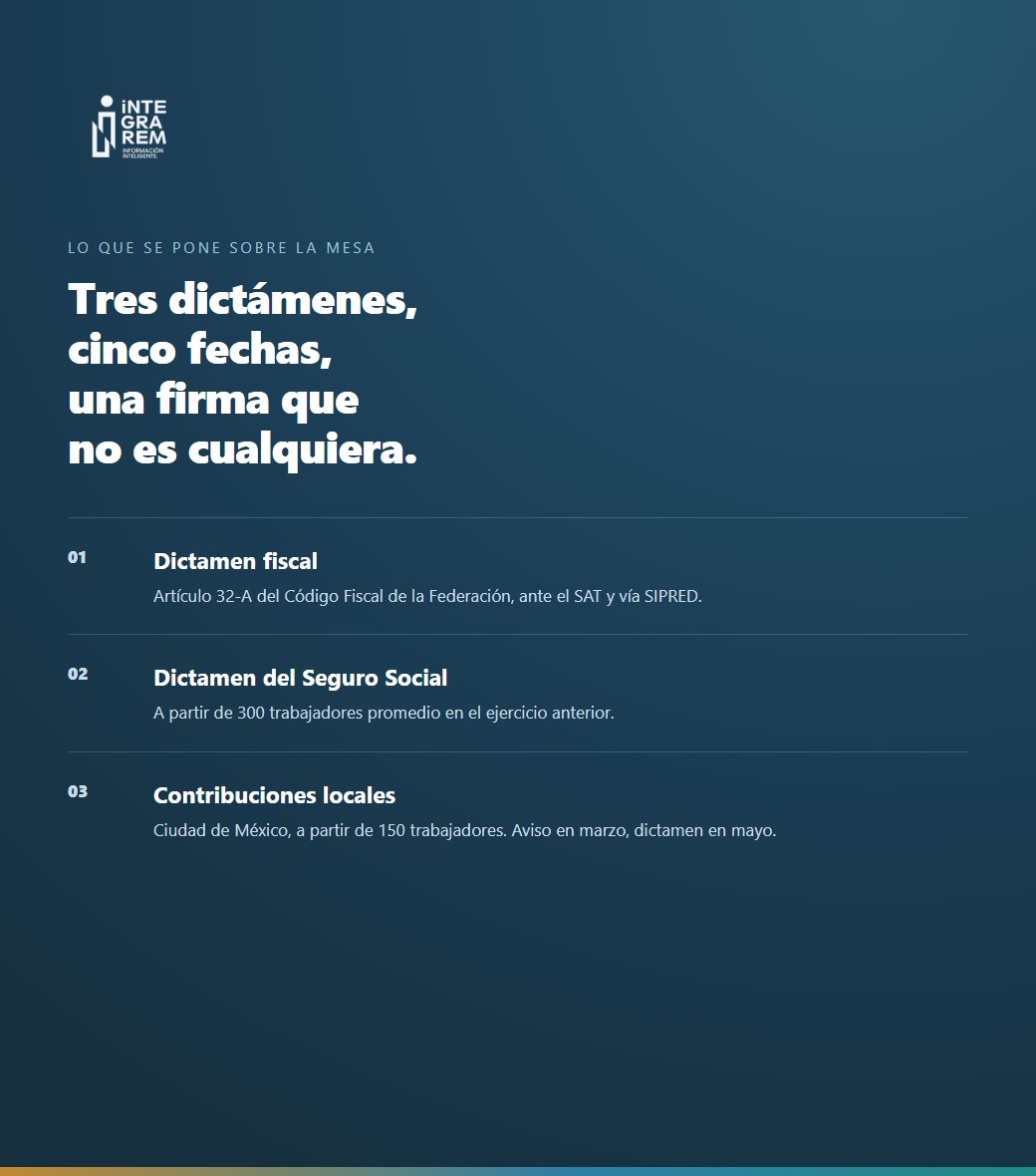 Los tres dictámenes que revisa Integrarem y sus fechas